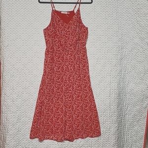 Blue Pepper Orange and Cream Pattern Size Large Dress